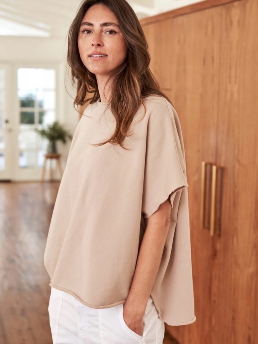 Frank & Eileen Light Pink Capulet Top Sweatshirt Shirt One Size Top Casual